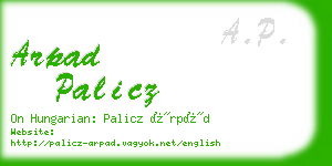 arpad palicz business card